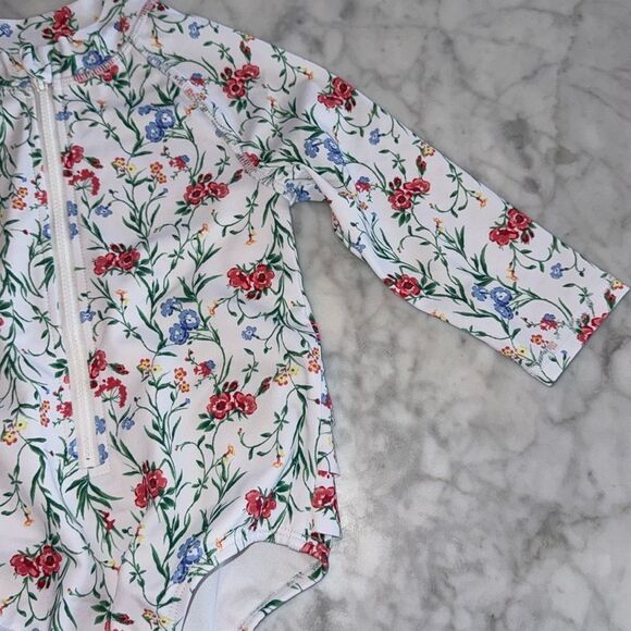 NWOT JANIE AND JACK FLORAL RASH GUARD SWIMSUIT 12/18M - Picture 5 of 10